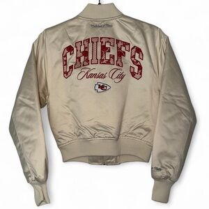 NFL Mitchell & Ness Kansas City Chiefs satin bomber jacket size XL